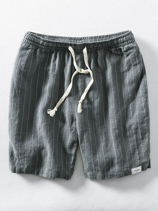 Drawstring Striped Beach Shorts-Waves And Trunks