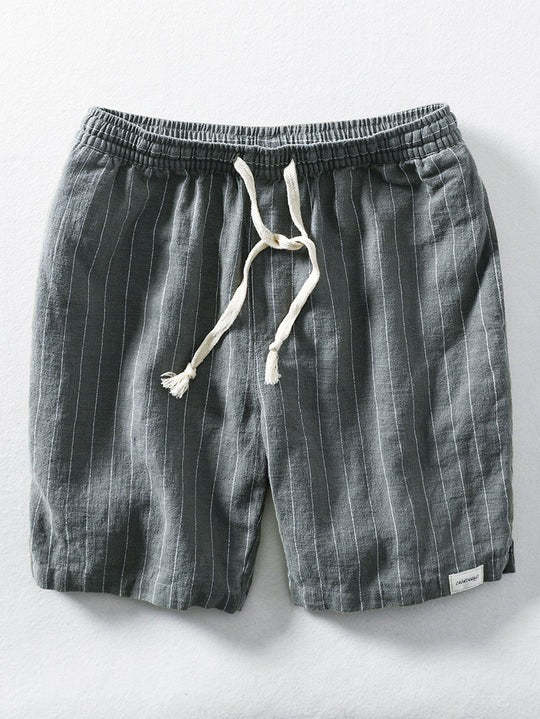 Drawstring Striped Beach Shorts-Waves And Trunks