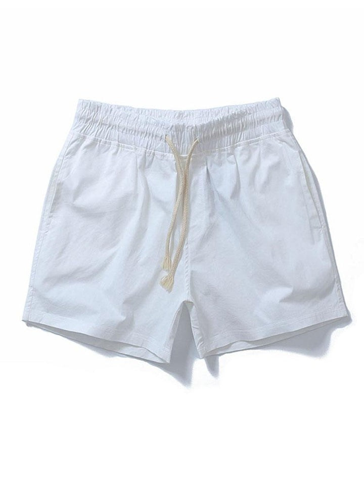 Casual Drawstring Plain Beach Shorts-Waves And Trunks