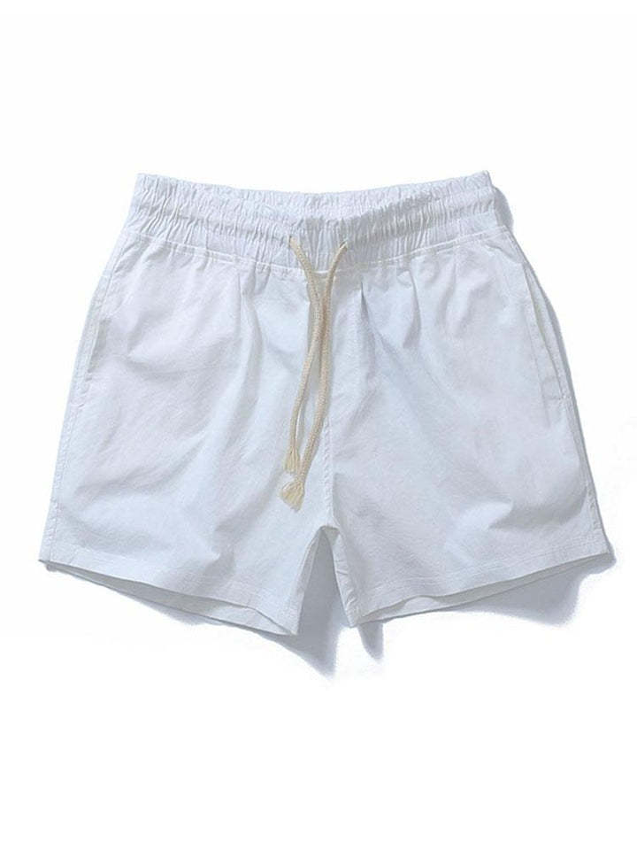 Casual Drawstring Plain Beach Shorts-Waves And Trunks