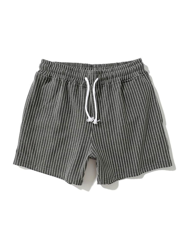 Striped Pattern Jersey Shorts With Drawstring-Waves And Trunks