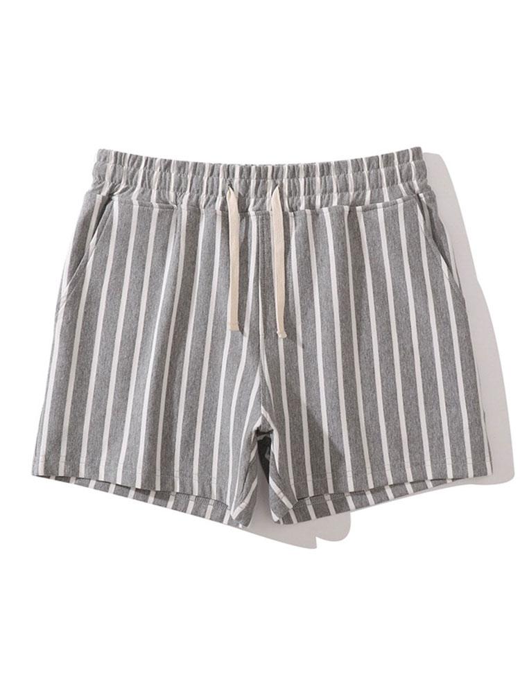 Striped Jersey Shorts With Drawstring-Waves And Trunks