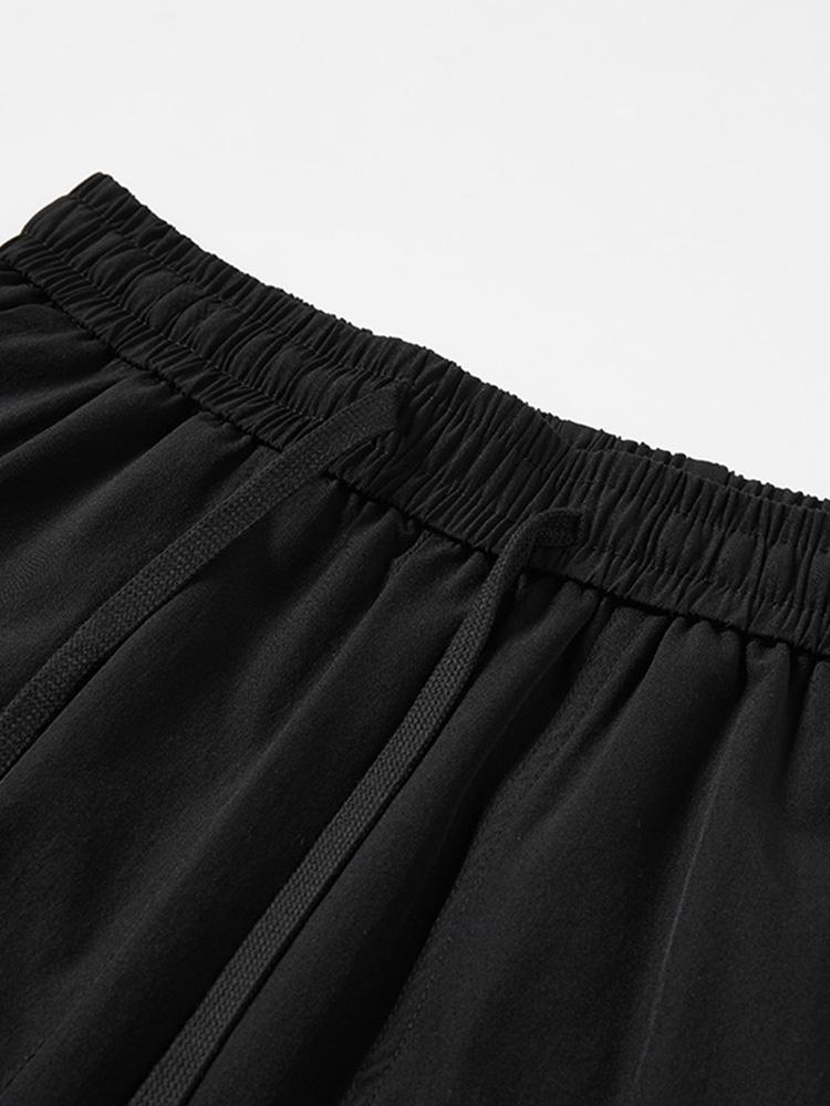 Elastic Waistband Cargo Pants-Waves And Trunks