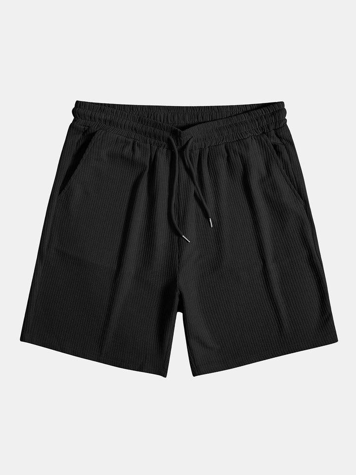 Knitted Ribbed Patterned Shorts-Waves And Trunks