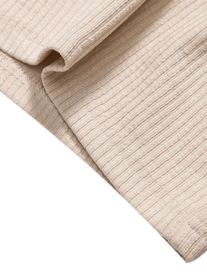 Knitted Ribbed Patterned Shorts-Waves And Trunks