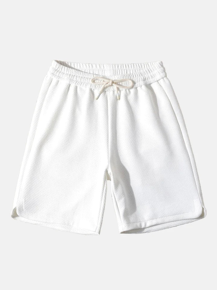 Drawstring Twill Patterned Shorts-Waves And Trunks