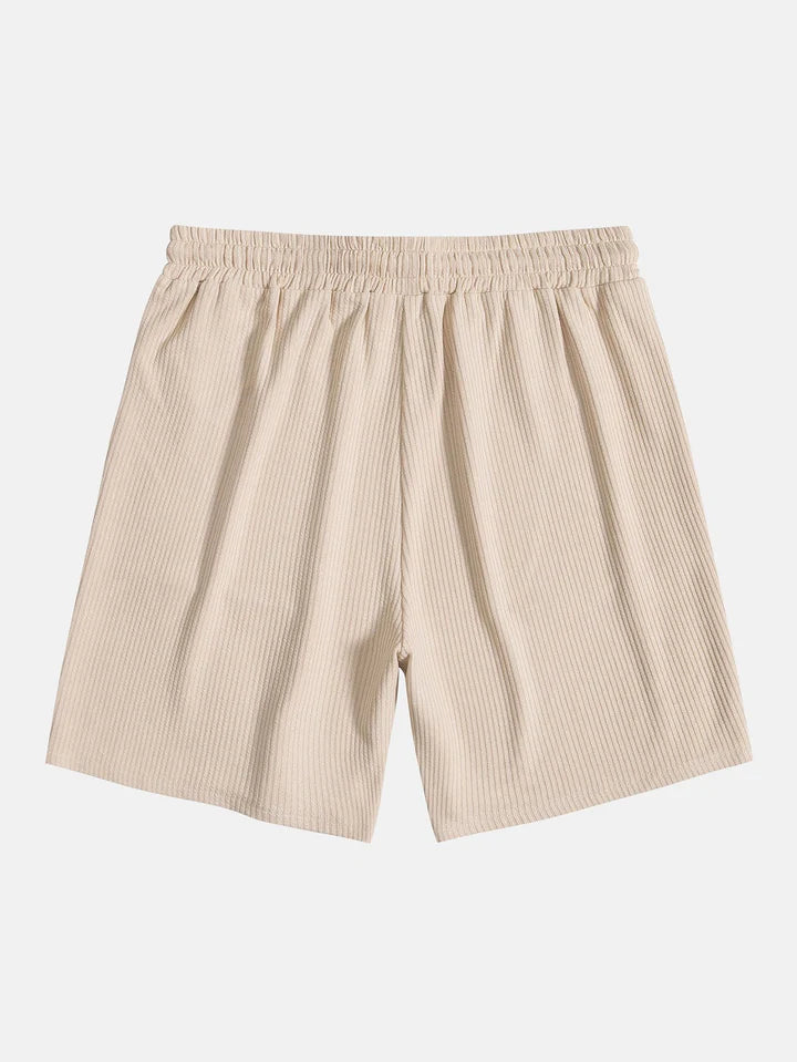 Knitted Ribbed Patterned Shorts-Waves And Trunks