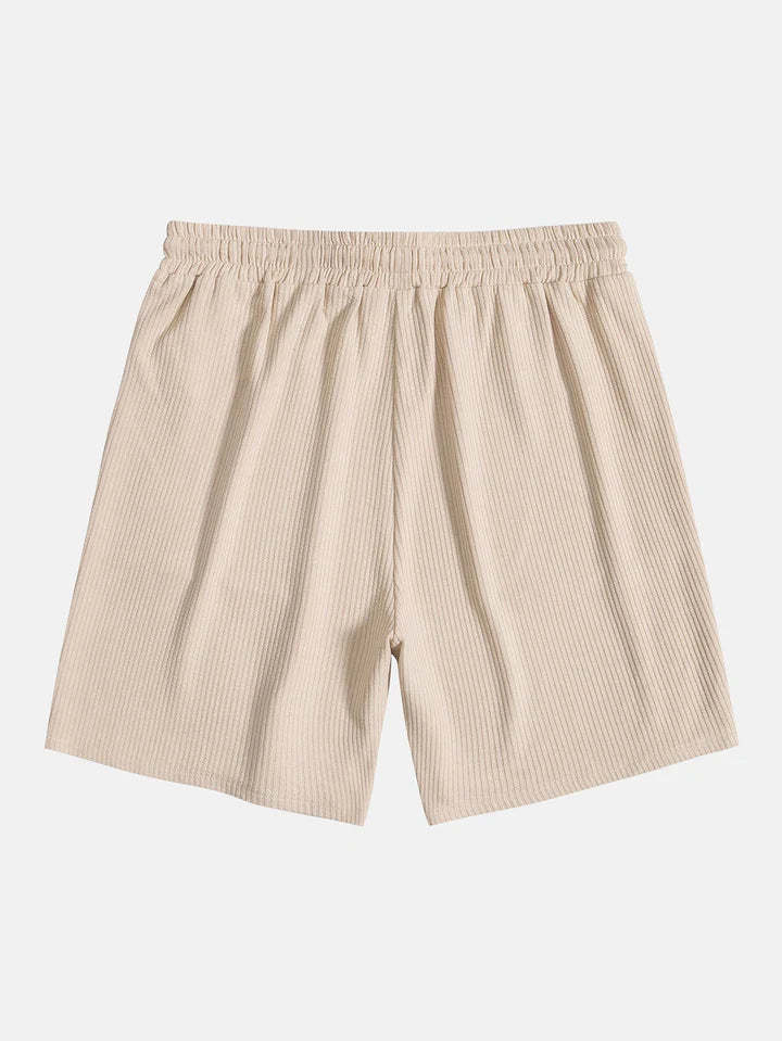 Knitted Ribbed Patterned Shorts-Waves And Trunks