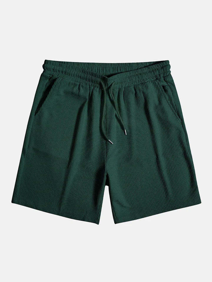 Knitted Ribbed Patterned Shorts-Waves And Trunks