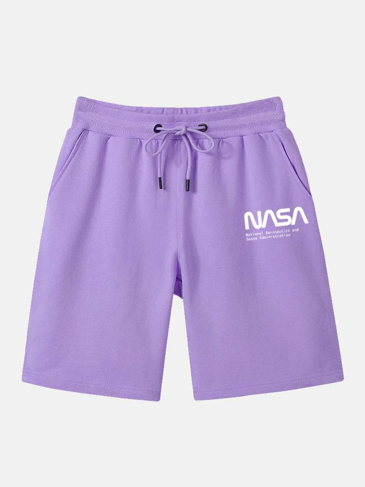 NASA Letter Printed Shorts-Waves And Trunks