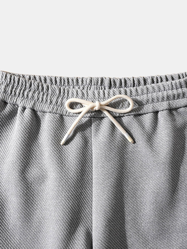Drawstring Twill Patterned Shorts-Waves And Trunks