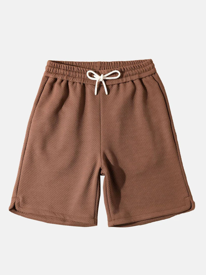 Drawstring Twill Patterned Shorts-Waves And Trunks