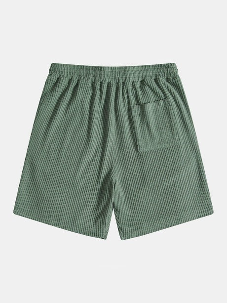 Casual Grid Pattern Beach Shorts-Waves And Trunks