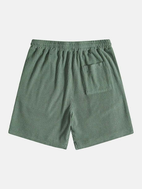 Casual Grid Pattern Beach Shorts-Waves And Trunks