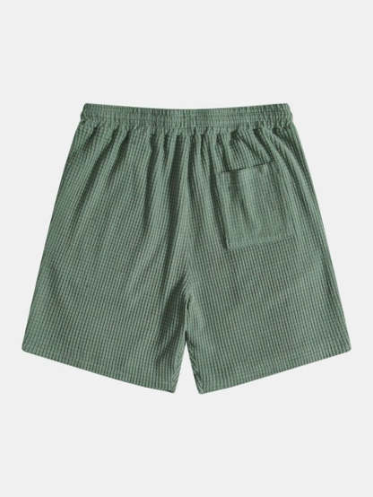 Casual Grid Pattern Beach Shorts-Waves And Trunks