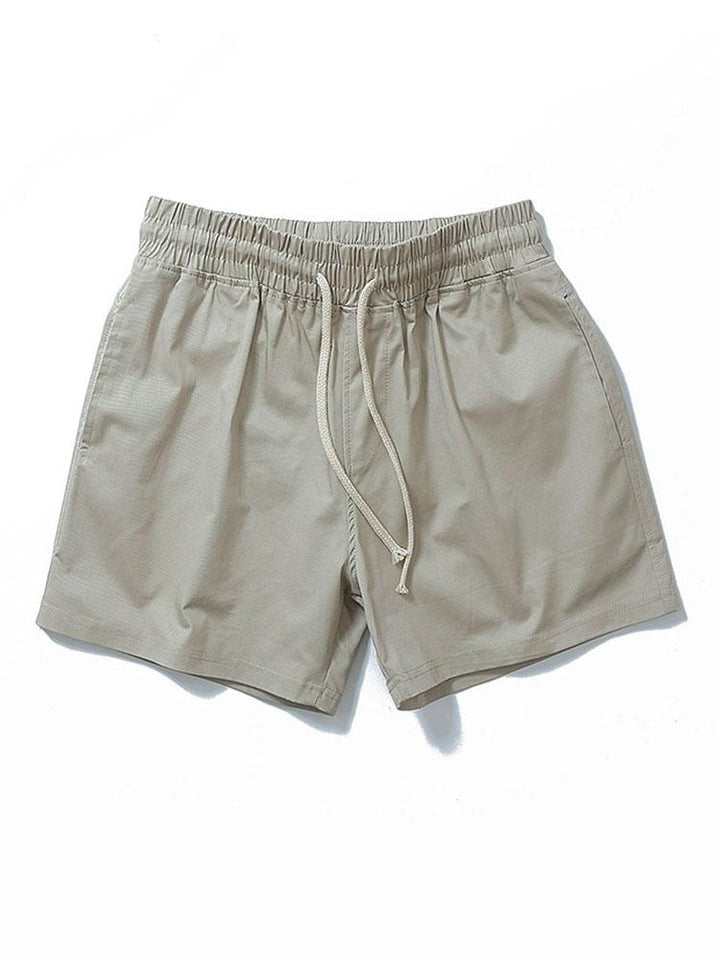 Casual Drawstring Plain Beach Shorts-Waves And Trunks