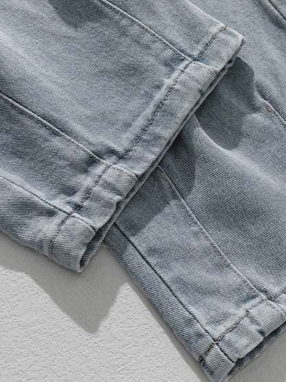 Straight Leg Cargo Jeans-Waves And Trunks