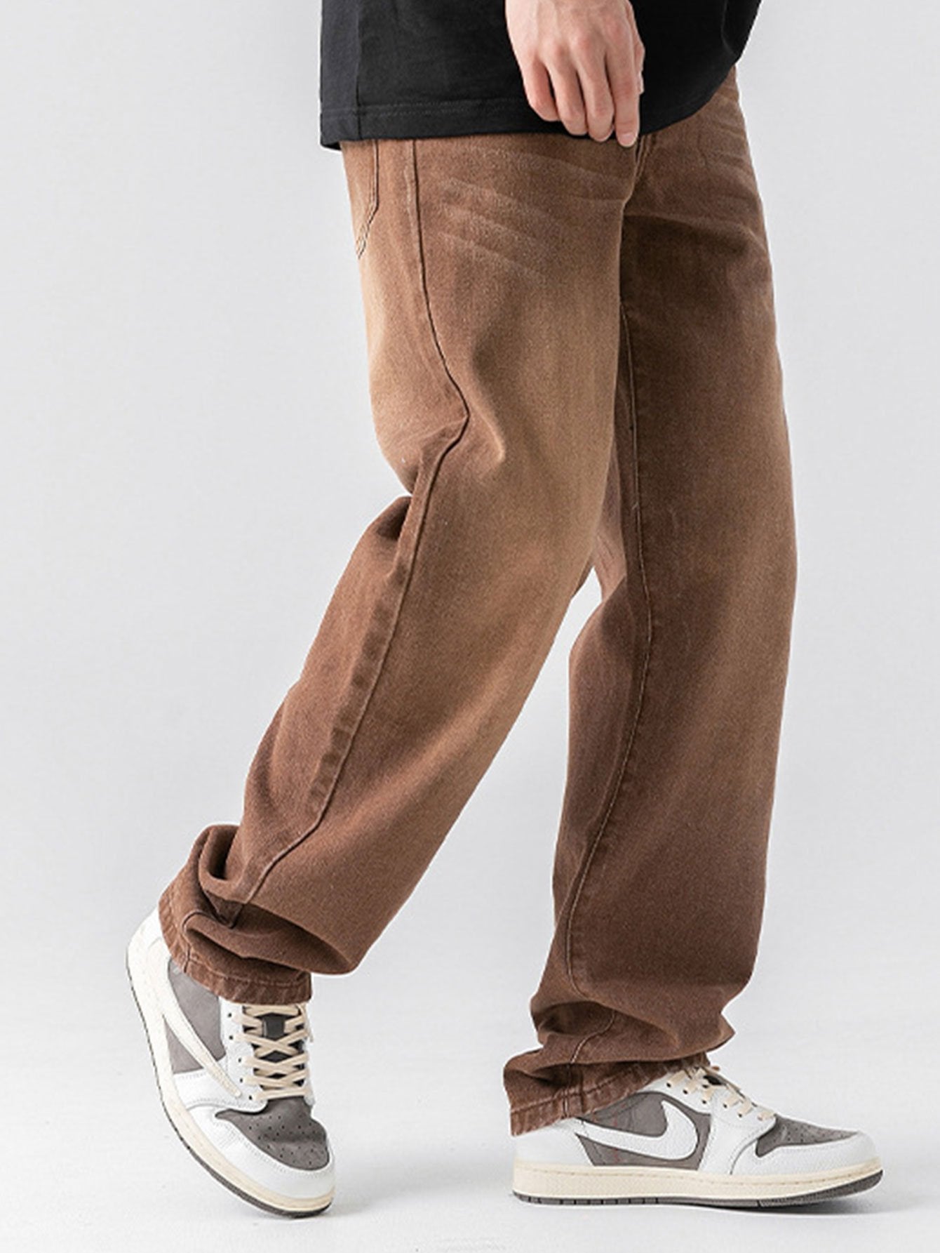 Casual Solid Patterned Jeans-Waves And Trunks