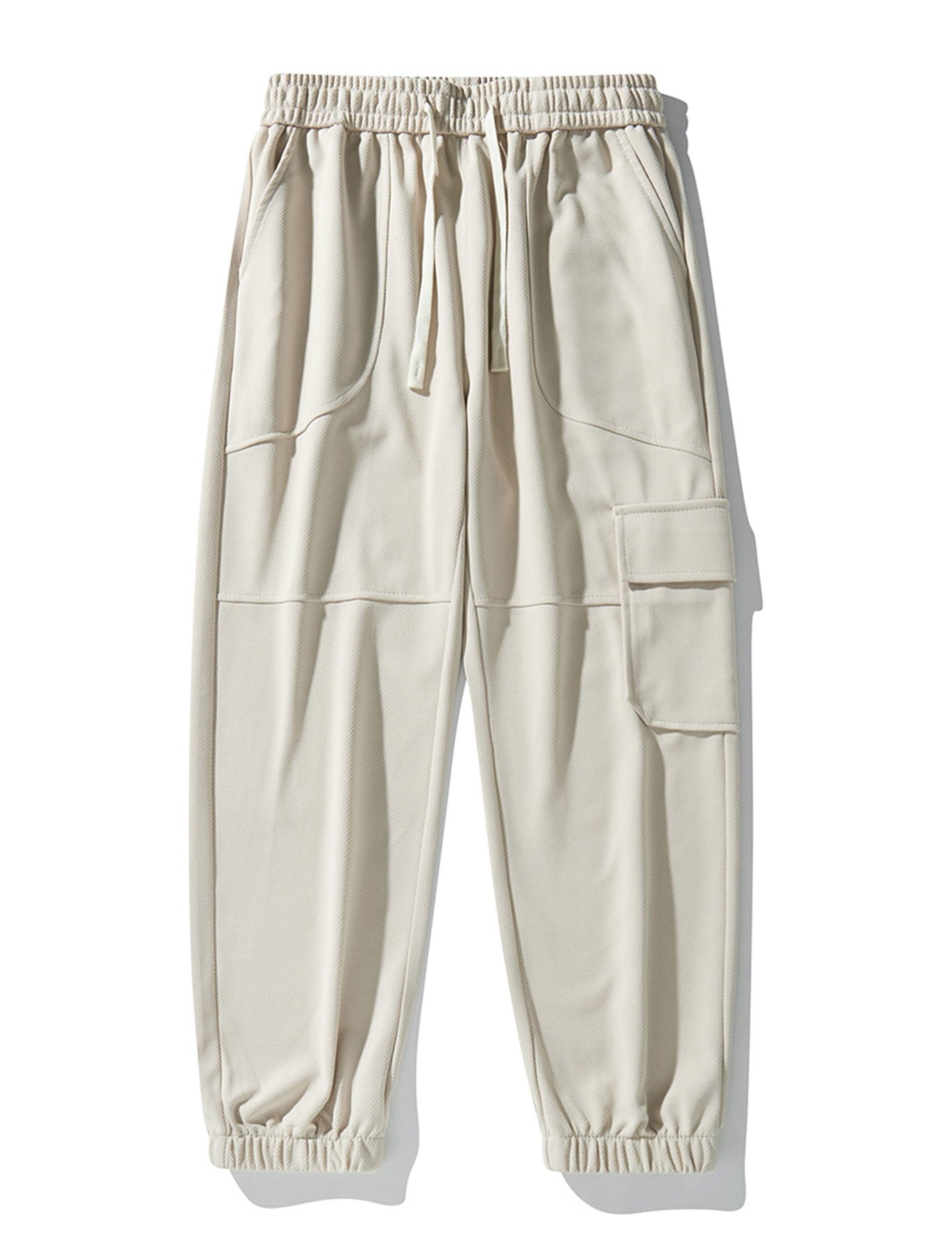 Elastic Waistband Cargo Style Jogging Pants-Waves And Trunks