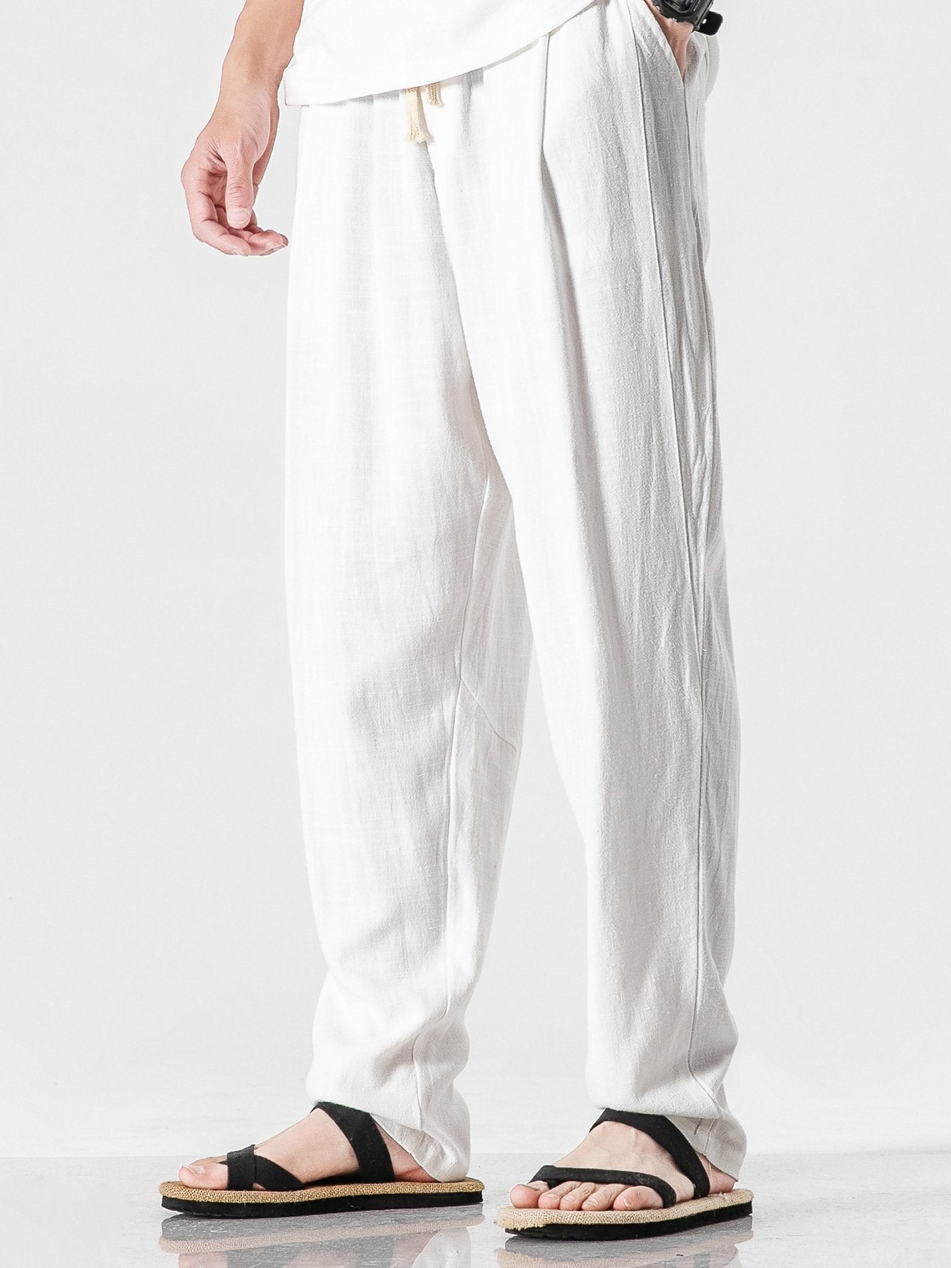 Plain Pattern Harem Pants-Waves And Trunks