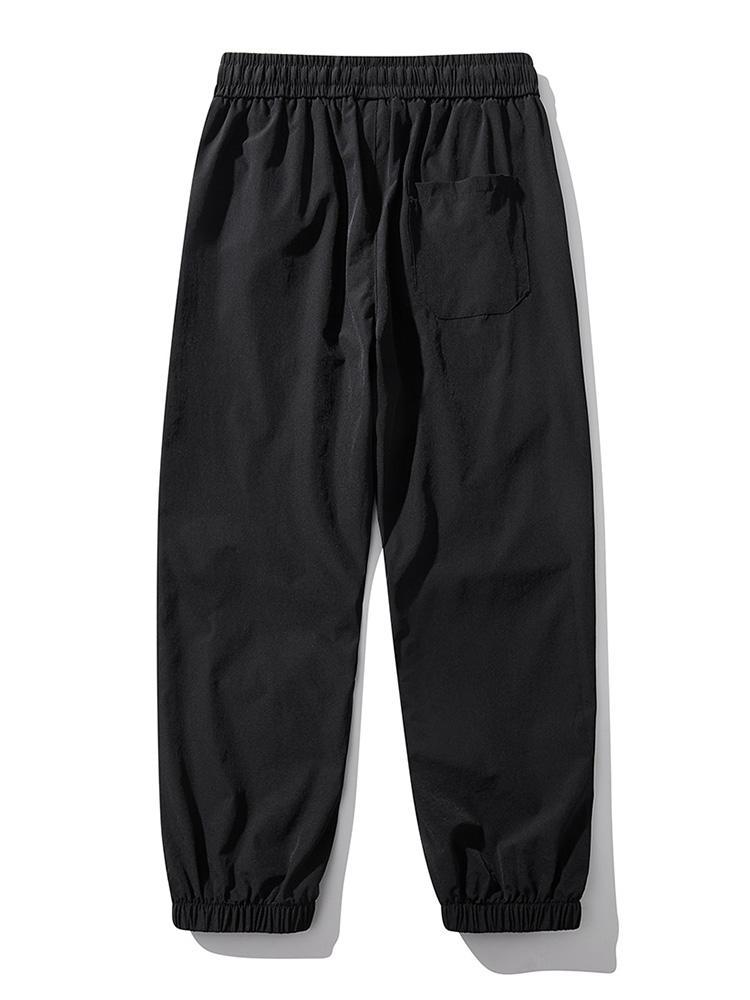 Elastic Waistband Cargo Pants-Waves And Trunks