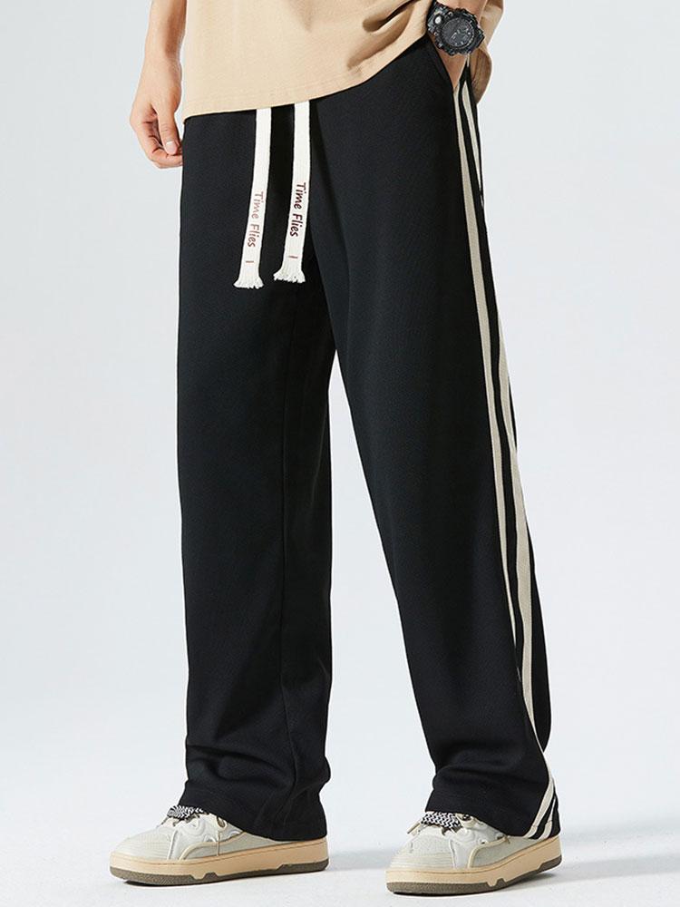 Vintage Striped Straight Pants-Waves And Trunks
