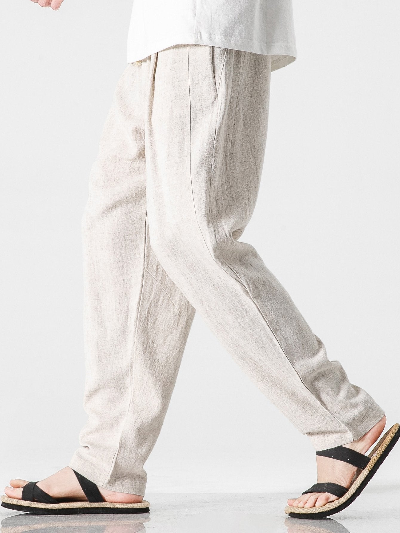 Plain Pattern Harem Pants-Waves And Trunks