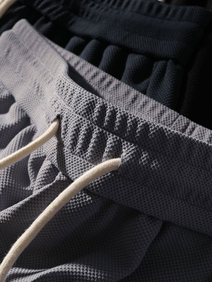 Plain Drawstring Patterned Shorts-Waves And Trunks