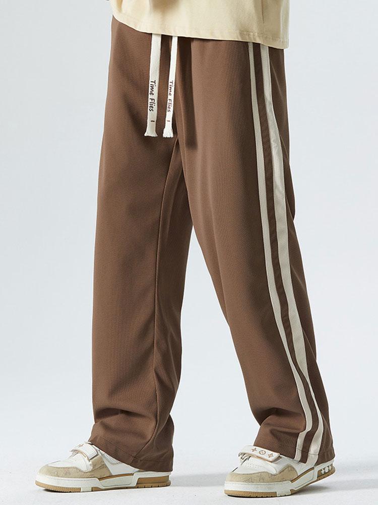 Vintage Striped Straight Pants-Waves And Trunks