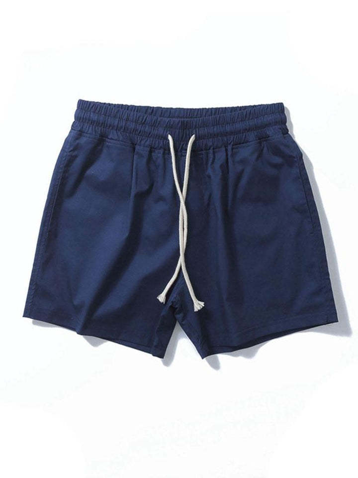 Casual Drawstring Plain Beach Shorts-Waves And Trunks
