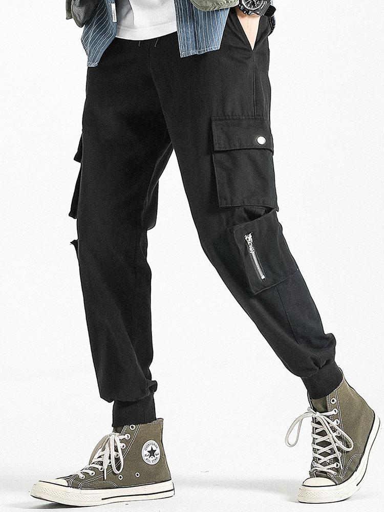 Elastic Waistband Cargo Joggers-Waves And Trunks