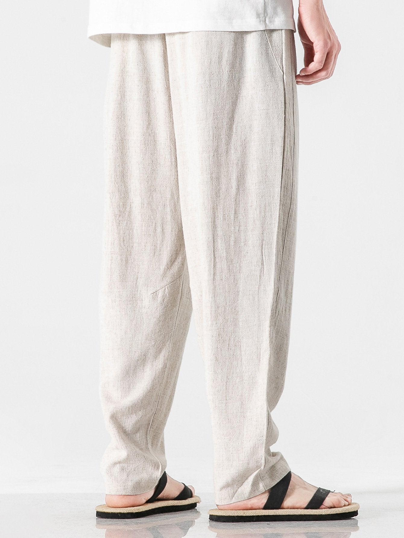 Plain Pattern Harem Pants-Waves And Trunks