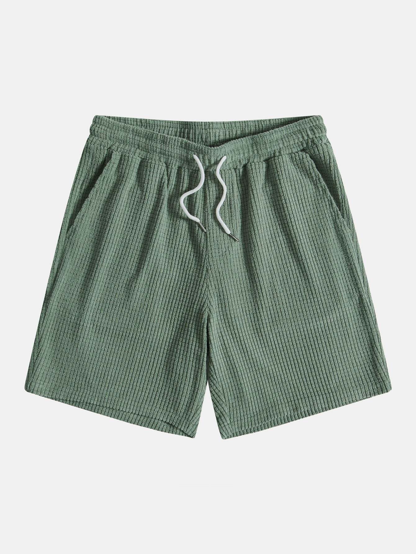 Casual Grid Pattern Beach Shorts-Waves And Trunks