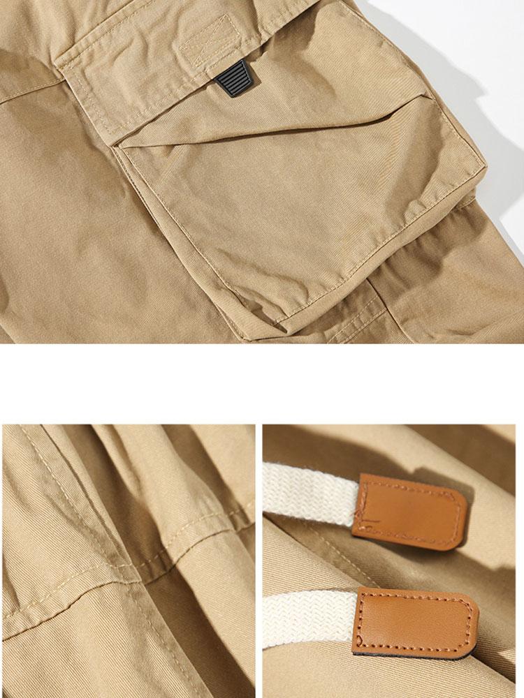 Drawstring Cuff Parachute Cargo Pants-Waves And Trunks