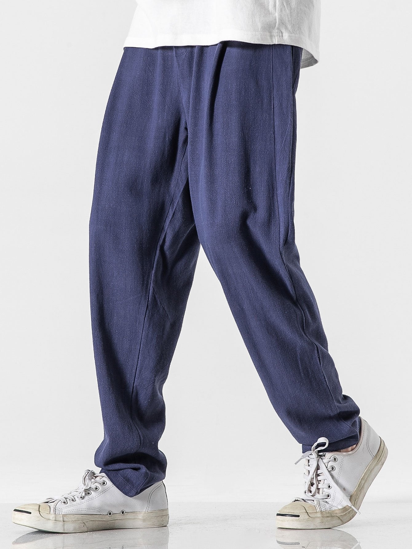 Plain Pattern Harem Pants-Waves And Trunks