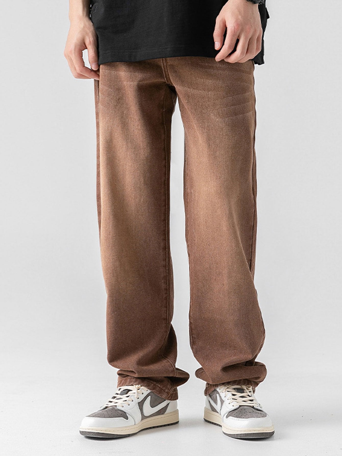 Casual Solid Patterned Jeans-Waves And Trunks