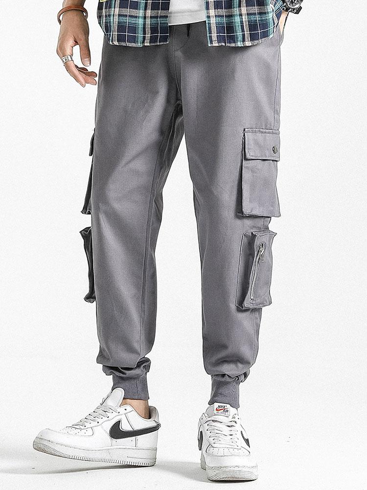 Elastic Waistband Cargo Joggers-Waves And Trunks