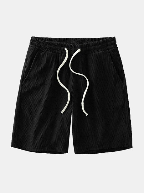 Drawstring Crosscut Casual Beach Shorts-Waves And Trunks