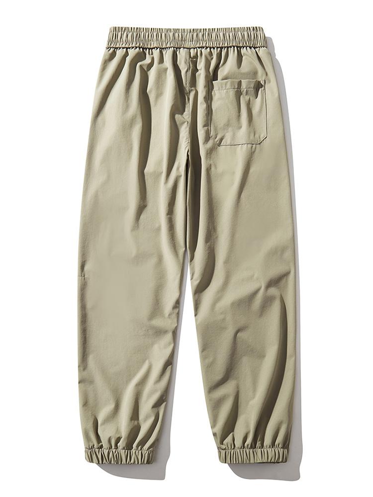 Elastic Waistband Cargo Pants-Waves And Trunks