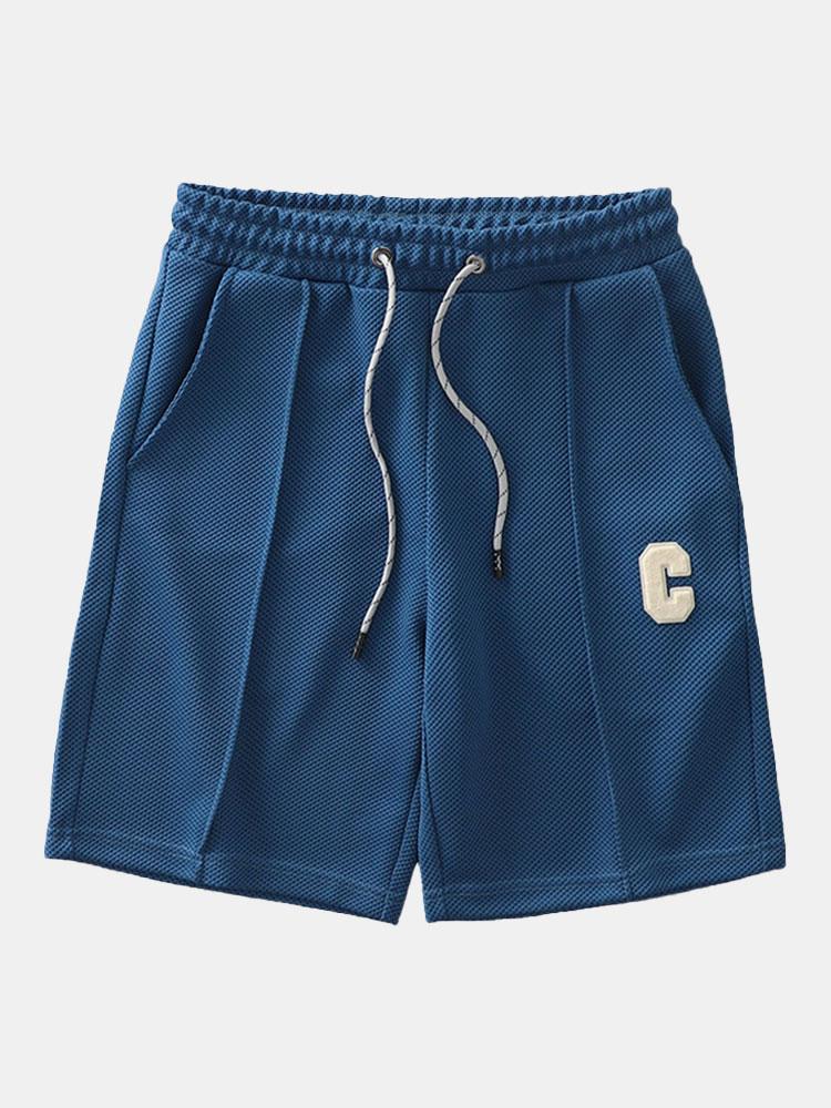 Waffle Pattern Shorts With Drawstring-Waves And Trunks