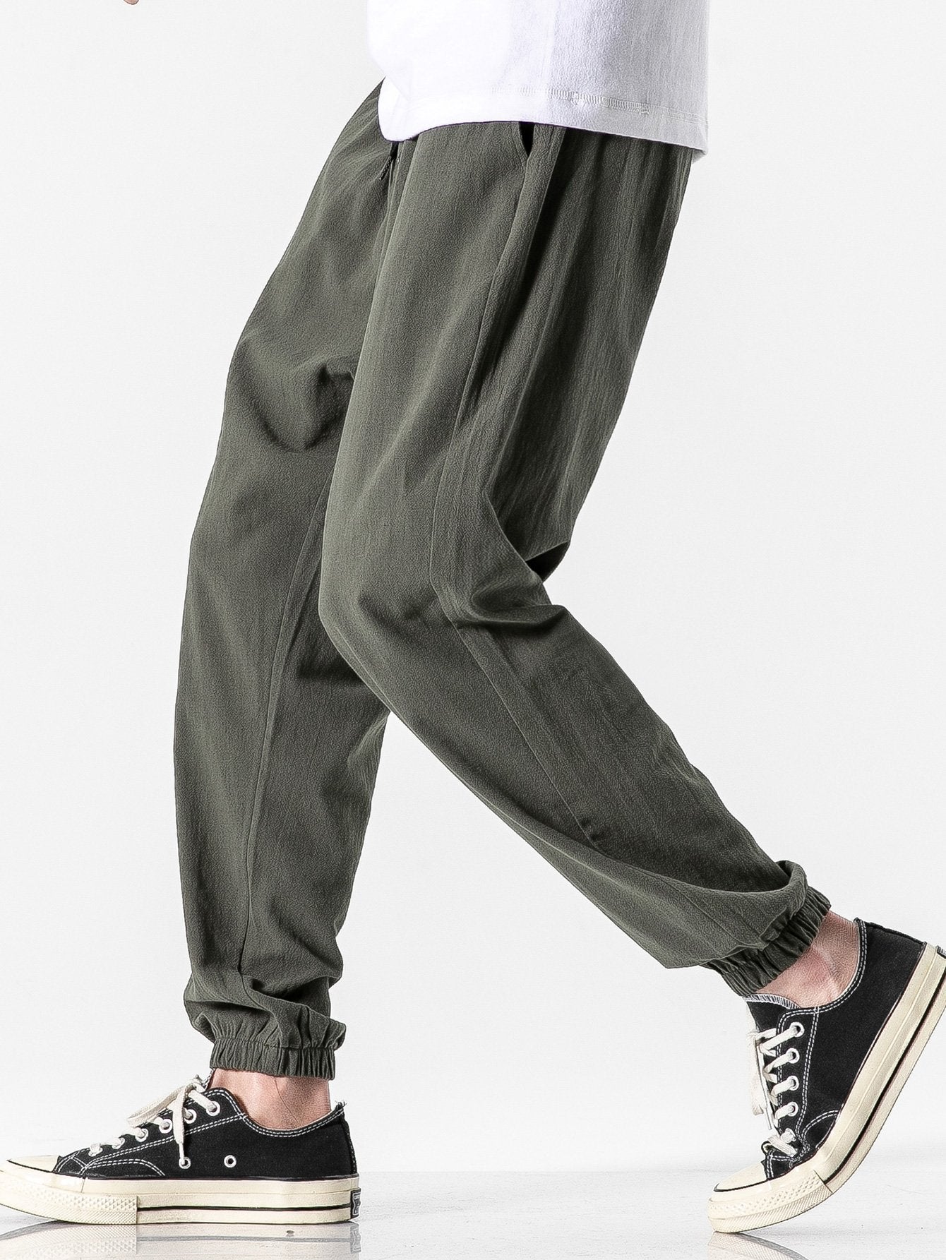 Plain Pattern Jogging Pants-Waves And Trunks