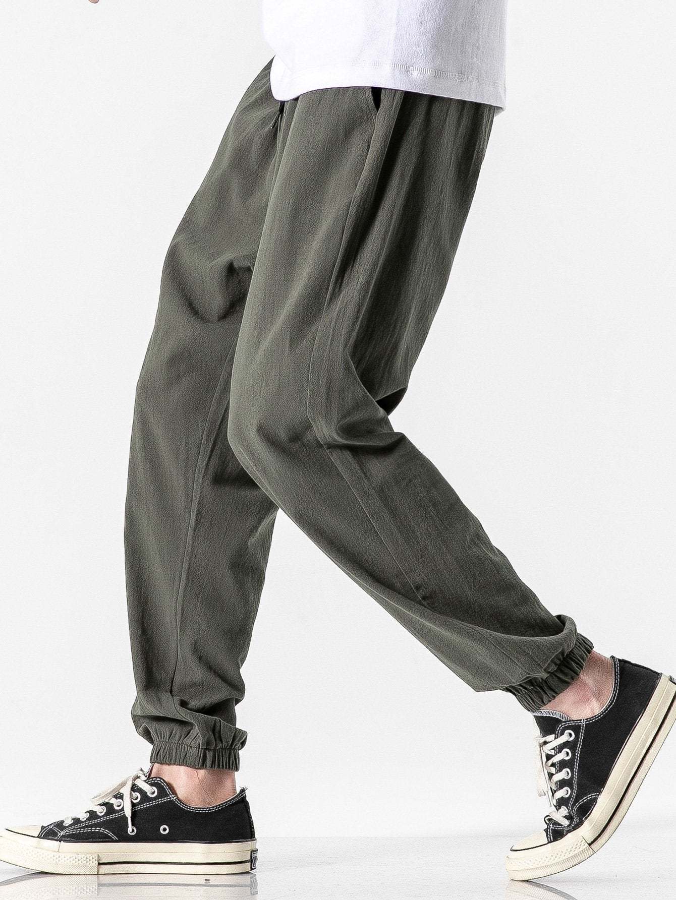 Plain Pattern Jogging Pants-Waves And Trunks