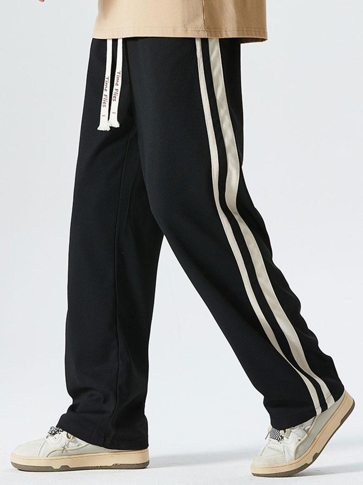 Vintage Striped Straight Pants-Waves And Trunks