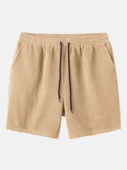 Casual Pocket Detail Plain Beach Shorts-Waves And Trunks