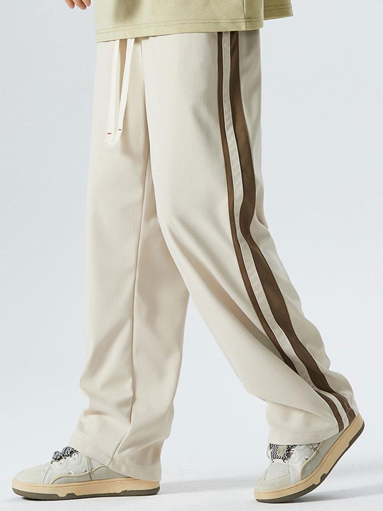 Vintage Striped Straight Pants-Waves And Trunks