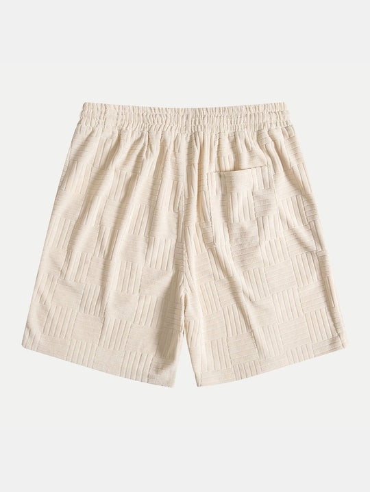 Grid Jacquard Beach Shorts-Waves And Trunks