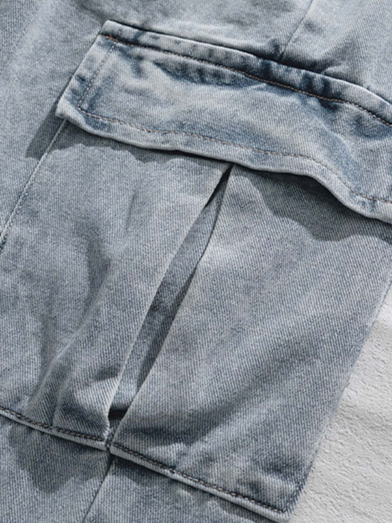 Straight Leg Cargo Jeans-Waves And Trunks