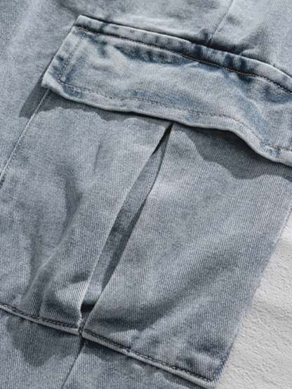 Straight Leg Cargo Jeans-Waves And Trunks