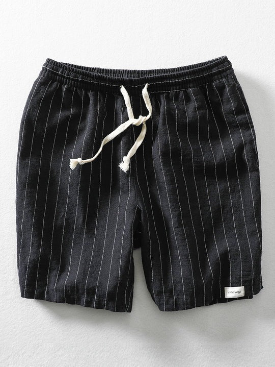 Drawstring Striped Beach Shorts-Waves And Trunks