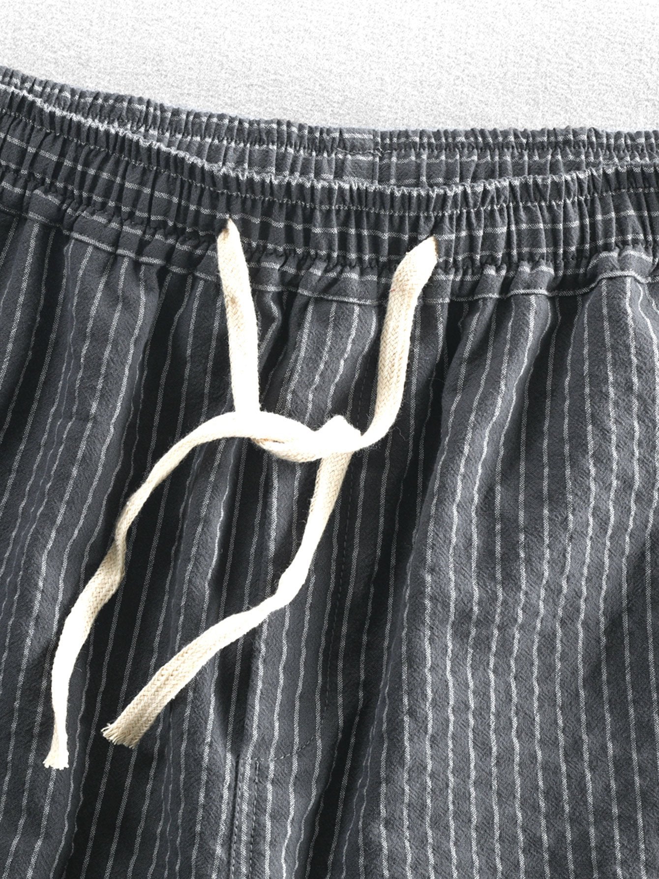 Drawstring Striped Pattern Shorts-Waves And Trunks